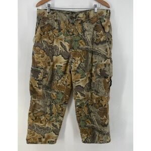 Vtg Spartan Cargo Pants Mens 37x25 Camouflage Realtree Hunting Oak Leaves Soft